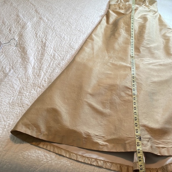 Jenny Yoo Silk Strapless Gold Gown with Back Bustle - Picture 8 of 11